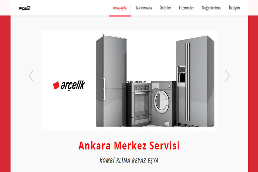 Beyaz Eşya, Klima, Kombi Ankara Merkez Teknik Servisi Web Sitesi Yayına Alındı