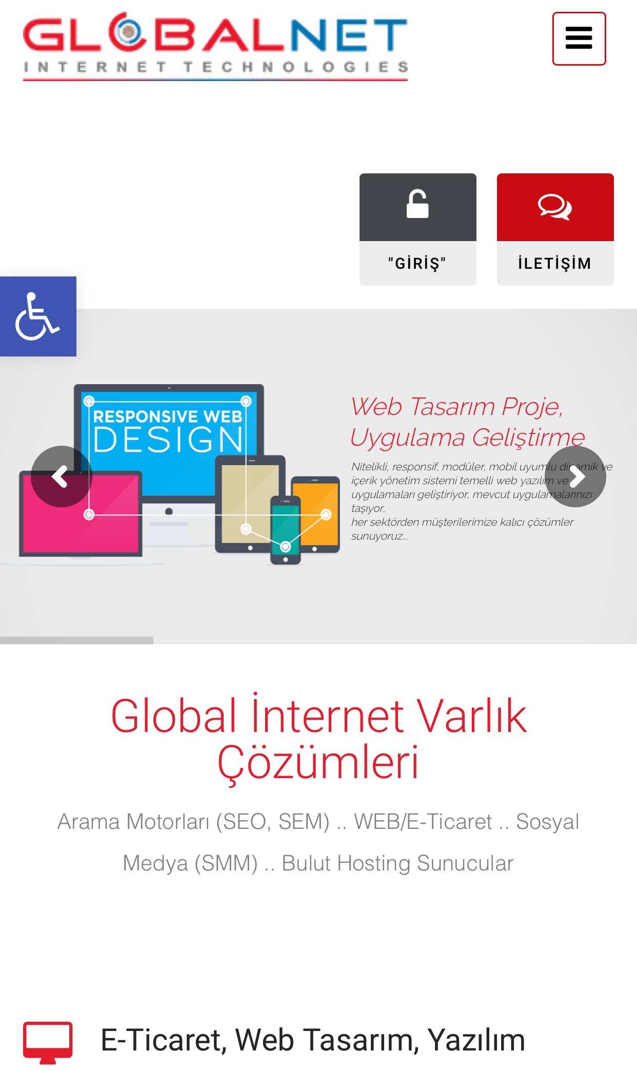 GLOBALNET WEB SİTESİ ARTIK ENGELSİZ..