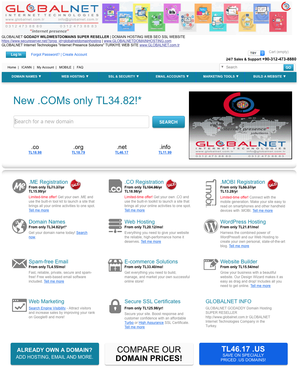globalnet ondolar domain hosting seo ssl ecommerce