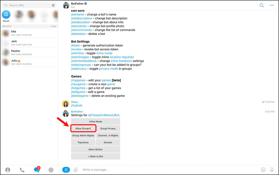 Web Sürümünde Telegram Botunu Bağlayın 